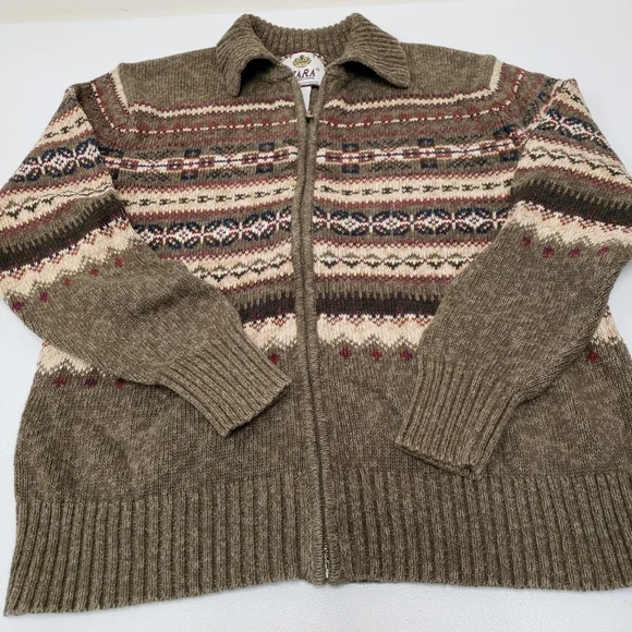 Tiara International Womens Full Zip Sweater Jacket Fair Isle Size Medium - Picture 8 of 8